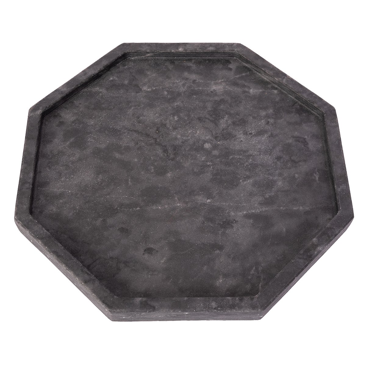 Artifacts Trading Company Marble Octagonal Tray Black Matte